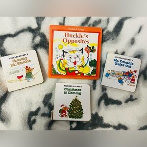 Richard Scarry Vintage Children’s Board Book 4 Piece Lot - 3 Mini Set/1 Standard